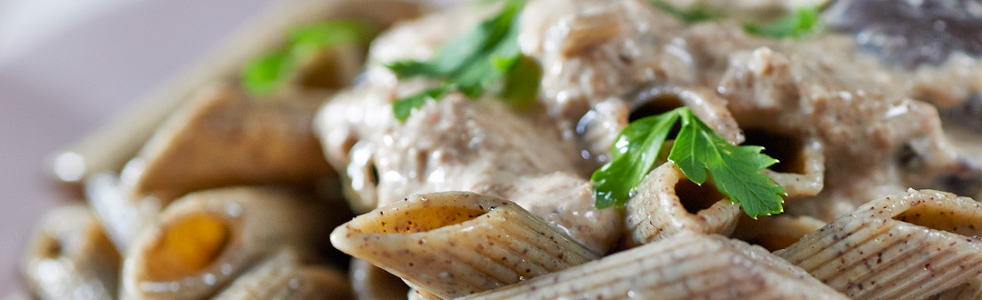 penne alla canapa con salsa ai funghi