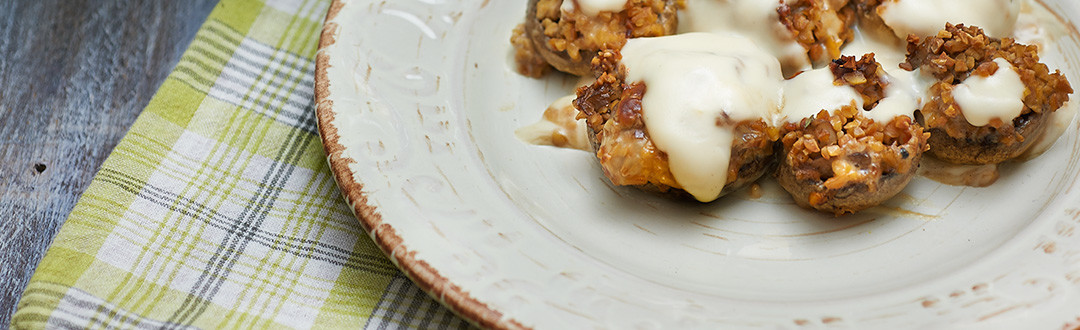 funghi ripieni vegan