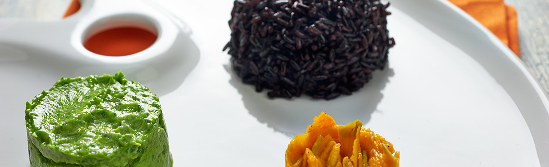 riso alla zucca con avocado al prezzemolo