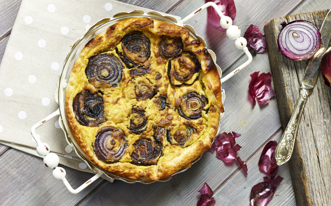 torta salata con cipolle rosse