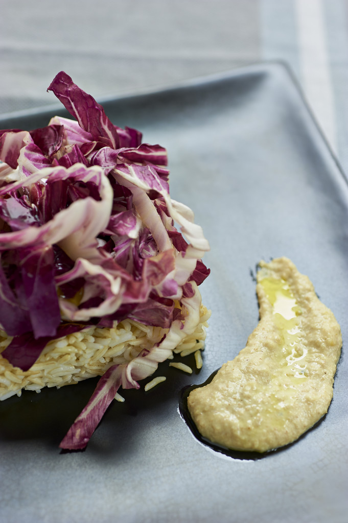 riso basmati con noci e radicchio