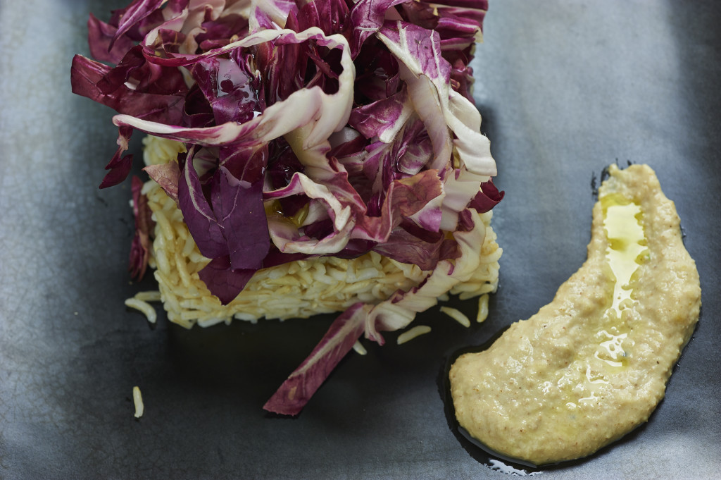 riso basmati con noci e radicchio