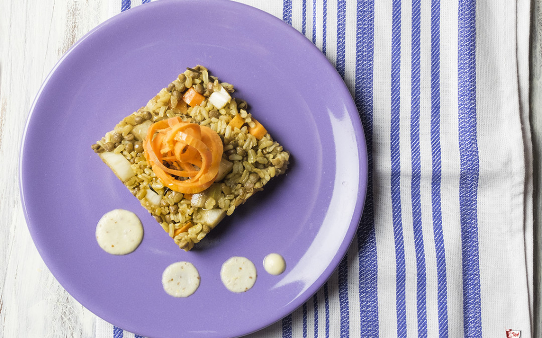 riso integrale saltato con salsa alla senape