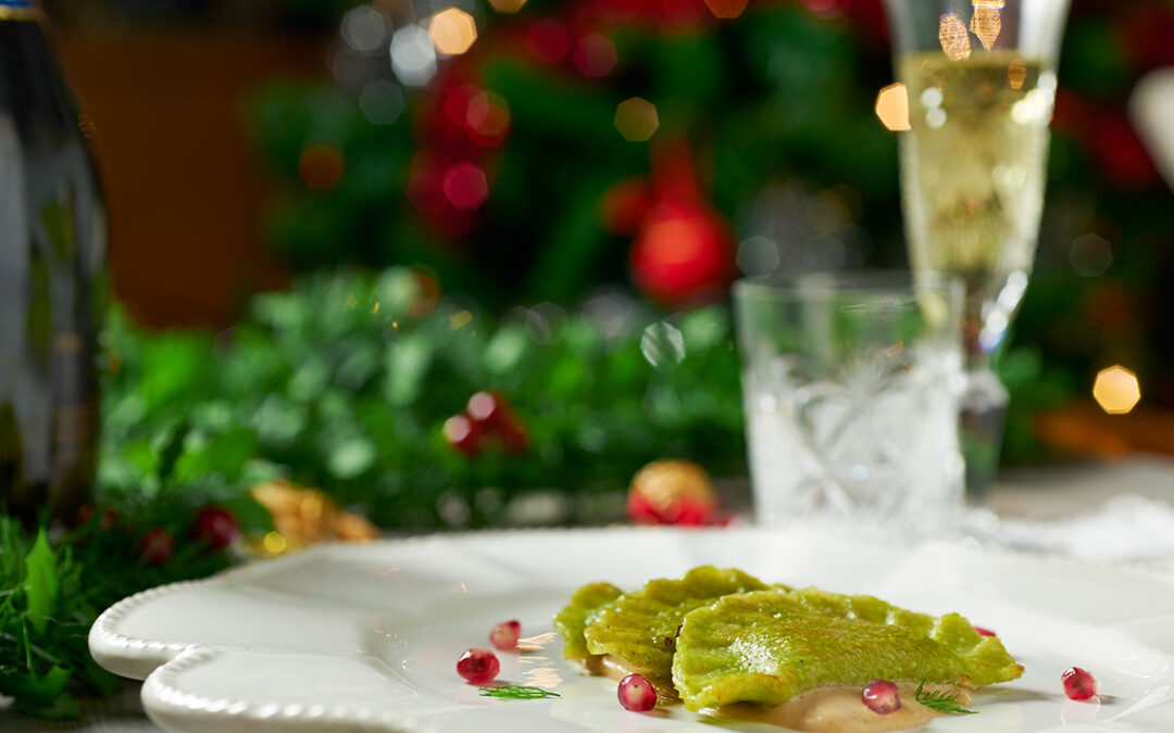 ravioli di piselli alla rapa bianca