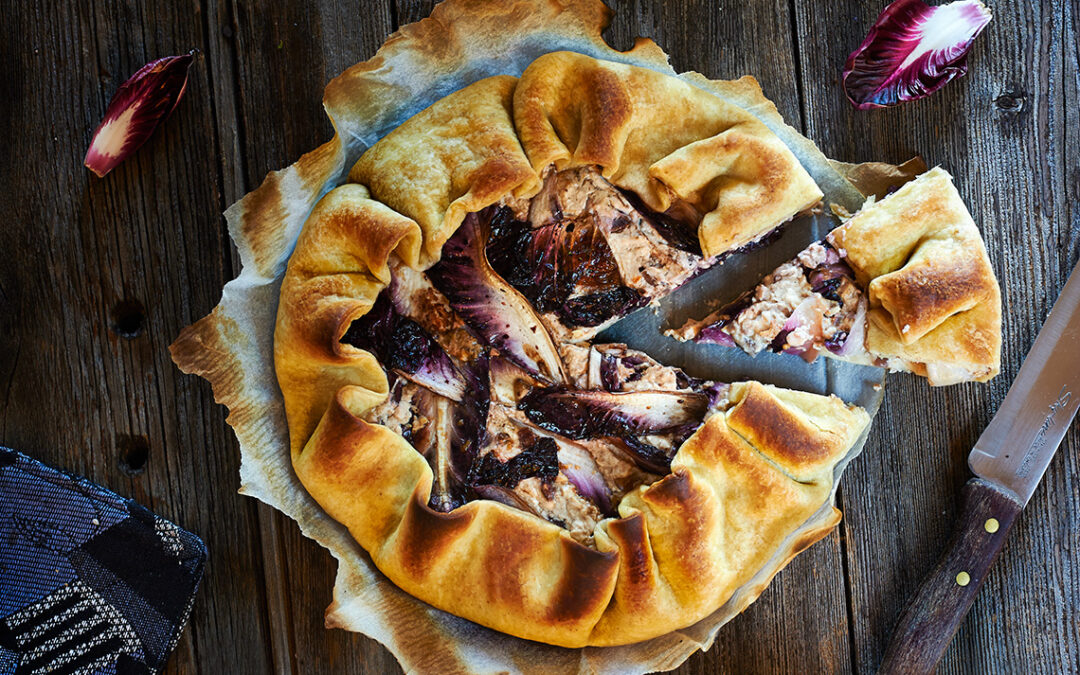 torta radicchio e tofu al mandarino