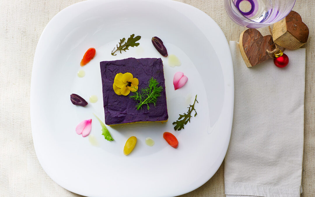 tortino di miglio e patate dolci viola