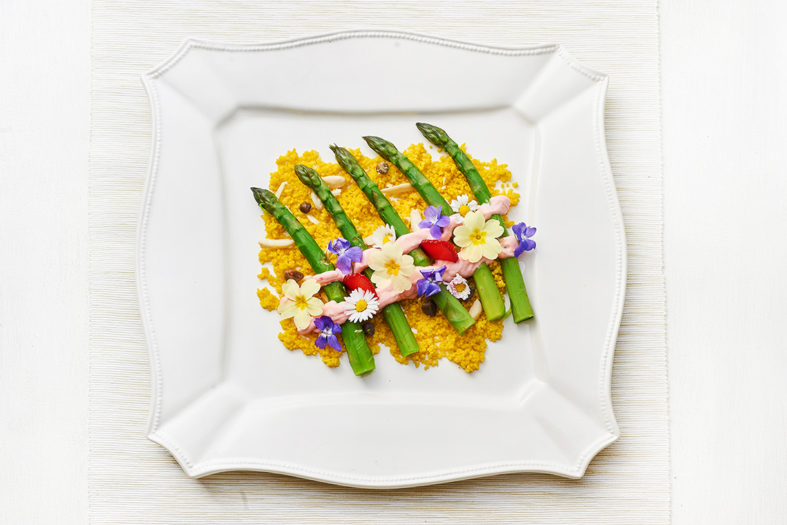 couscous agli asparagi e maionese di fragole