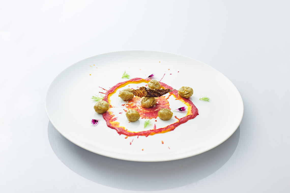 gnocchi di spirulina allo zenzero e nori