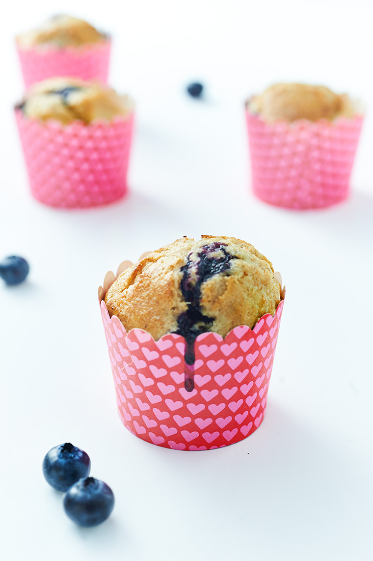 muffin al limone e mirtilli alla menta