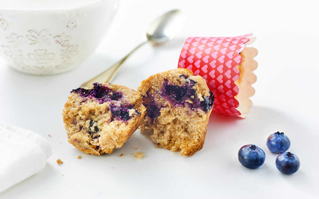 muffin al limone e mirtilli alla menta