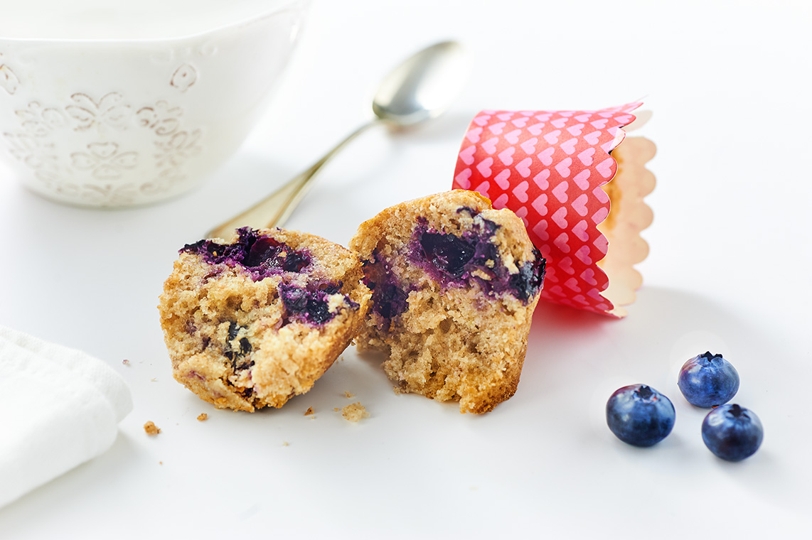 muffin al limone e mirtilli alla menta