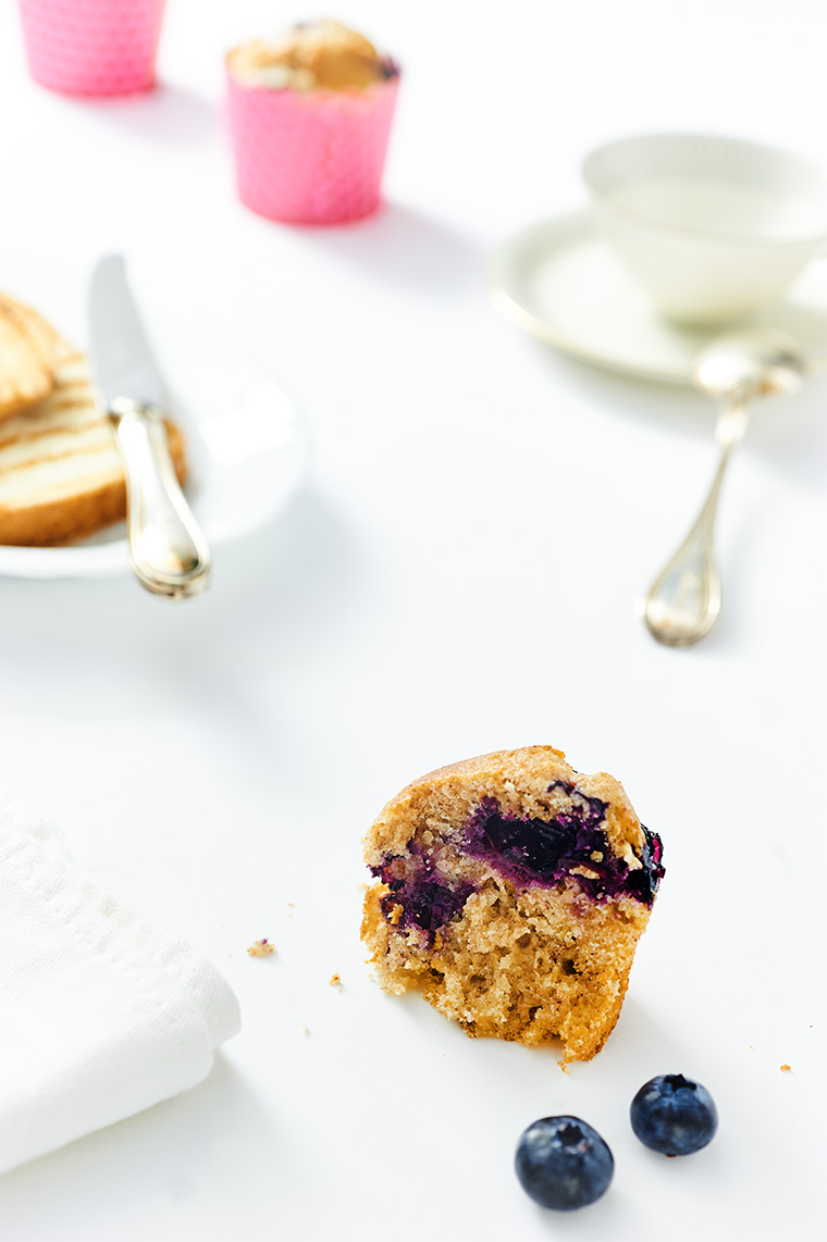 muffin al limone e mirtilli alla menta