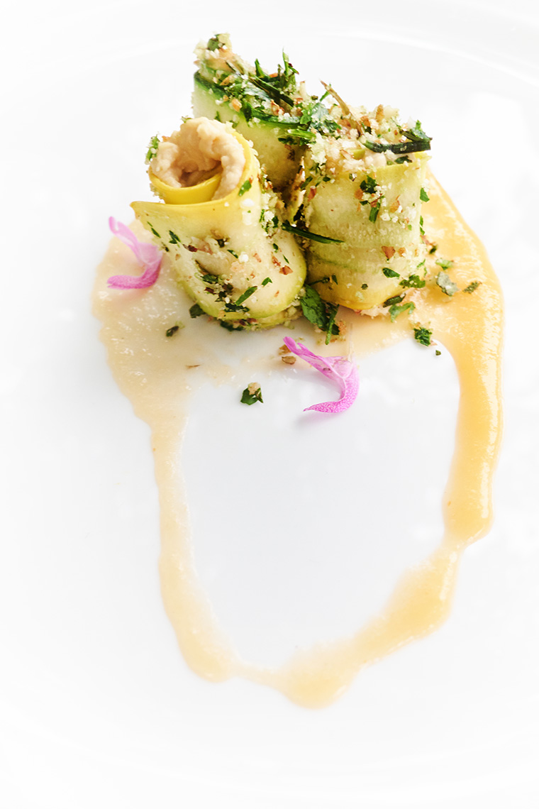 zucchine panate con salsa di melone allo zenzero