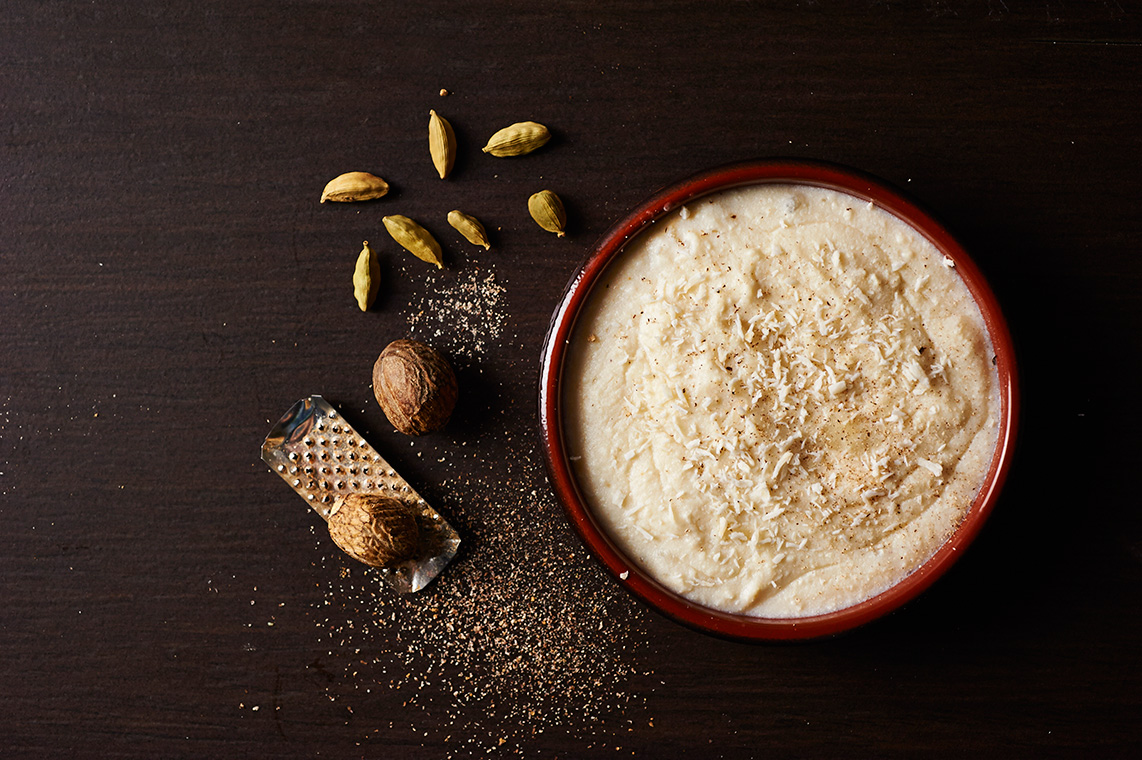 cremoso di cocco alla noce moscata e cardamomo
