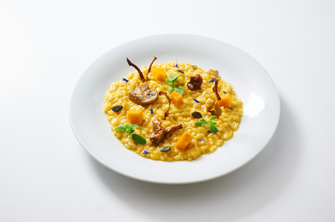 risotto di zucca e funghi antispreco