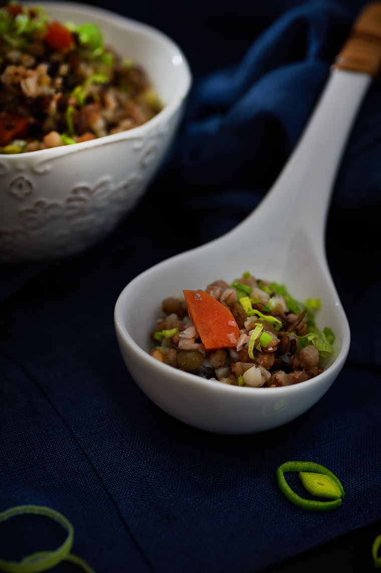 zuppa di saraceno e lenticchie