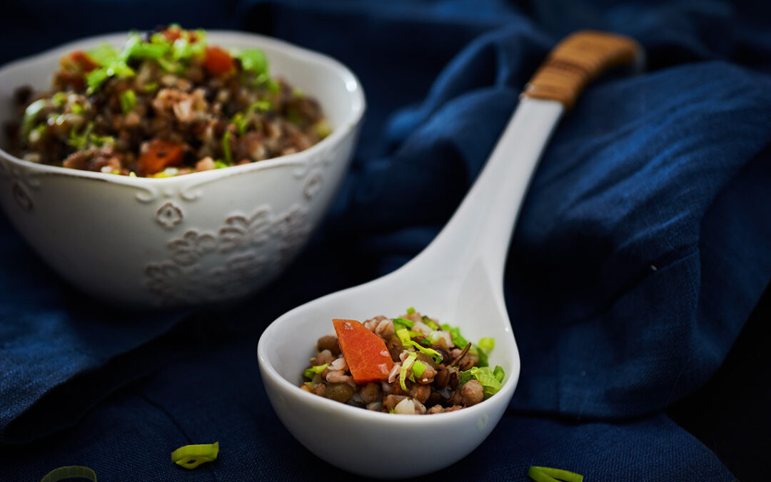 zuppa di saraceno e lenticchie