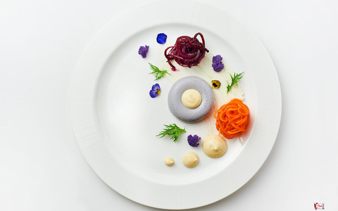 donut di cavolfiore e tofu con maionese ai cachi piccante
