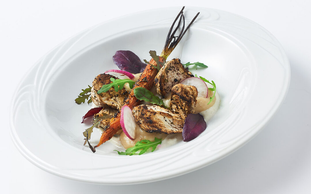 #lamiacucinadelsenza verdure arrostite al sumac, yogurt al wasabi e patè di Spagna
