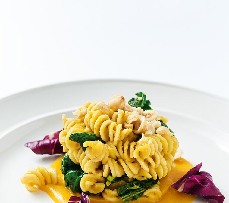fusilli di farro monococco con zucca e cavolo nero