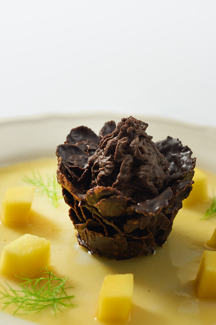 sorpresa - cestini al cioccolato e fagioli neri