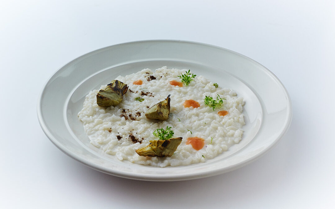 risotto ai carciofi, vaniglia e arancia