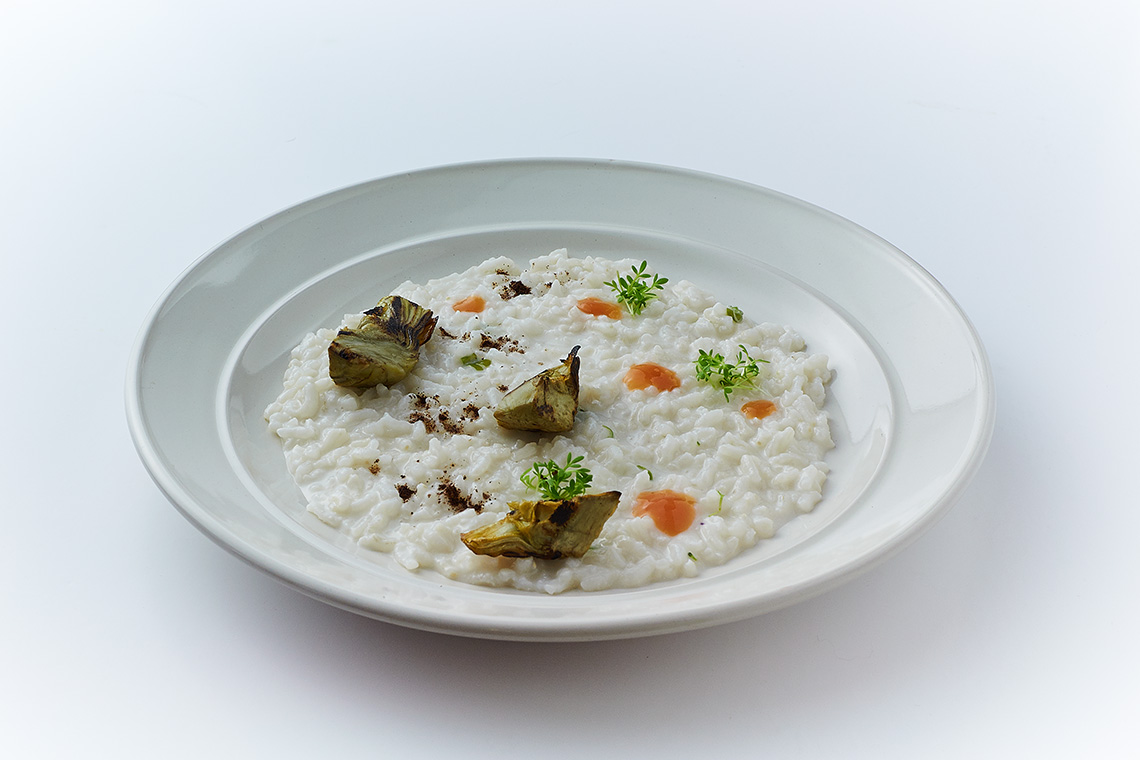 Risotto ai carciofi, vaniglia e arancia