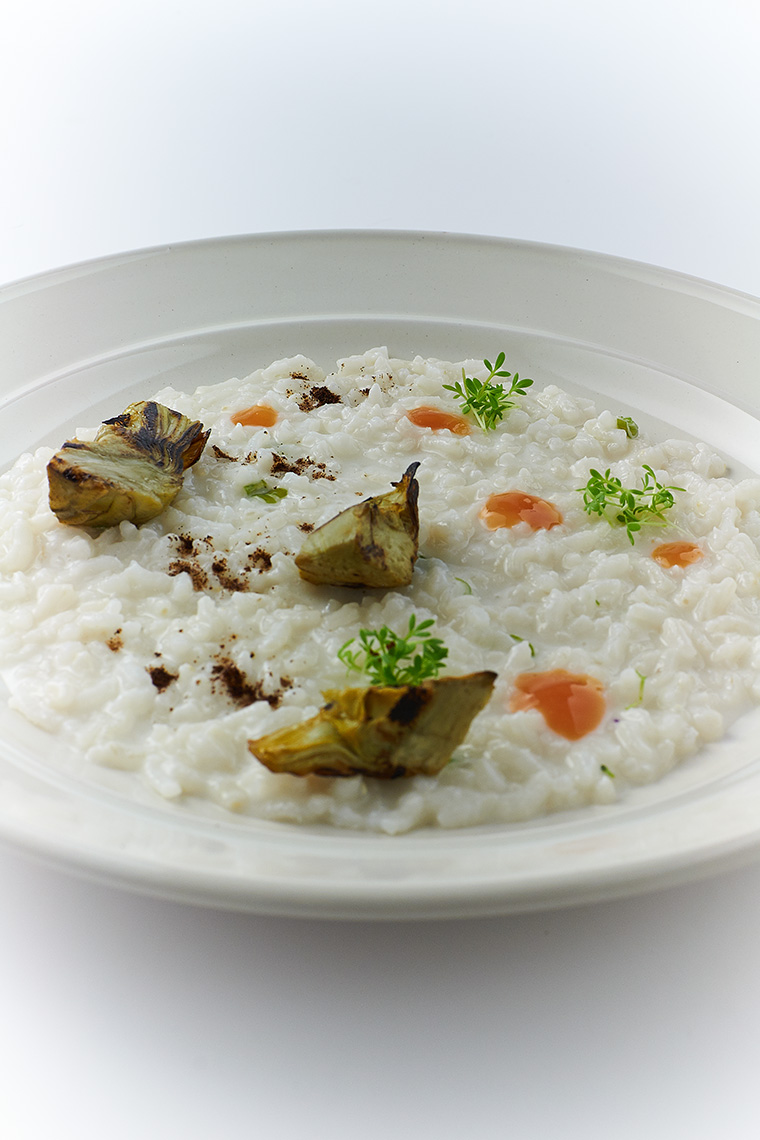 Risotto ai carciofi, vaniglia e arancia