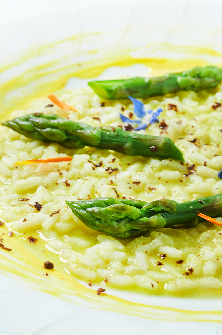 Risotto agli asparagi e cioccolato