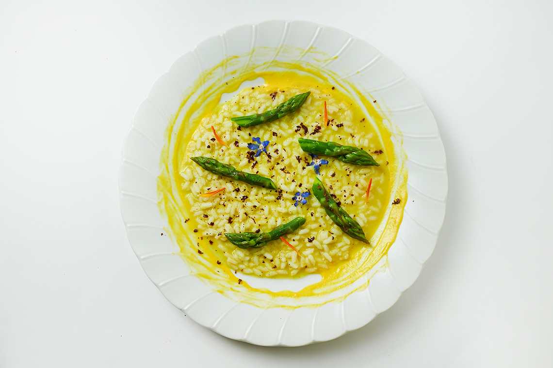 Risotto agli asparagi e cioccolato