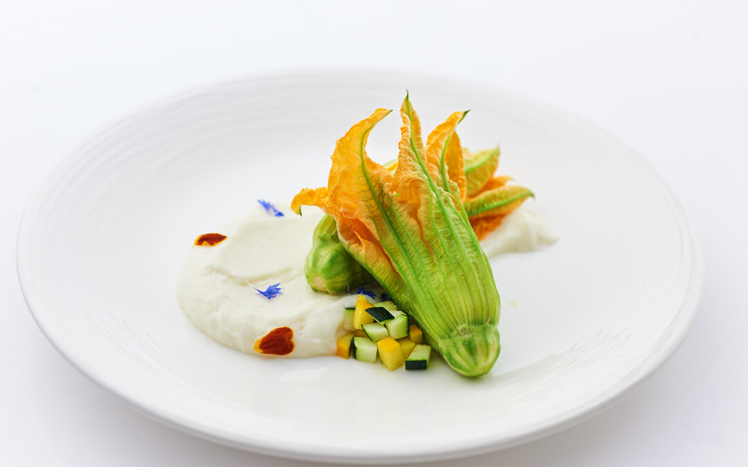 risotto alle zucchine e il suo fiore