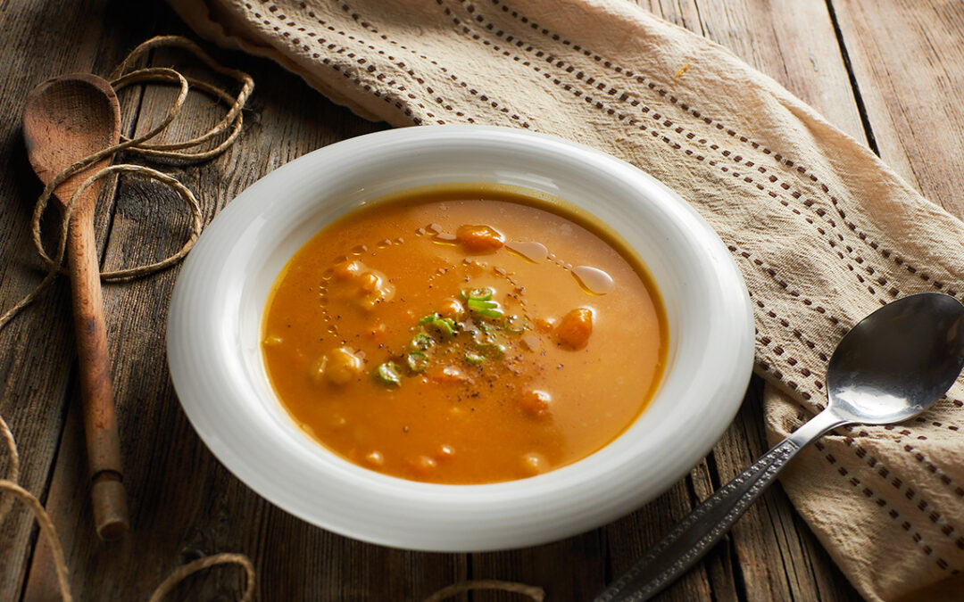 zuppa di fave e zucca all’arancia
