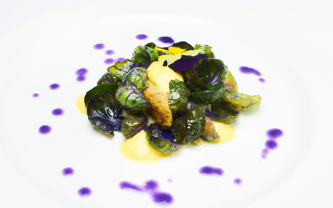 tortino di ceci e tofu  con cavoletti