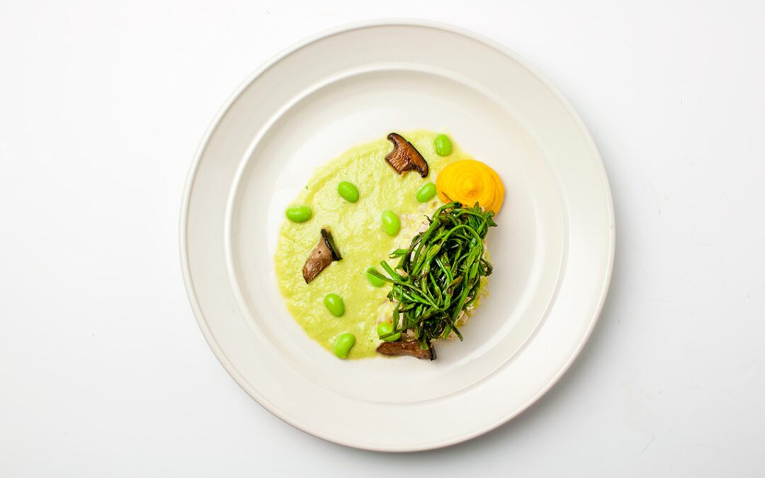 orzo, carote, funghi e bruscandoli
