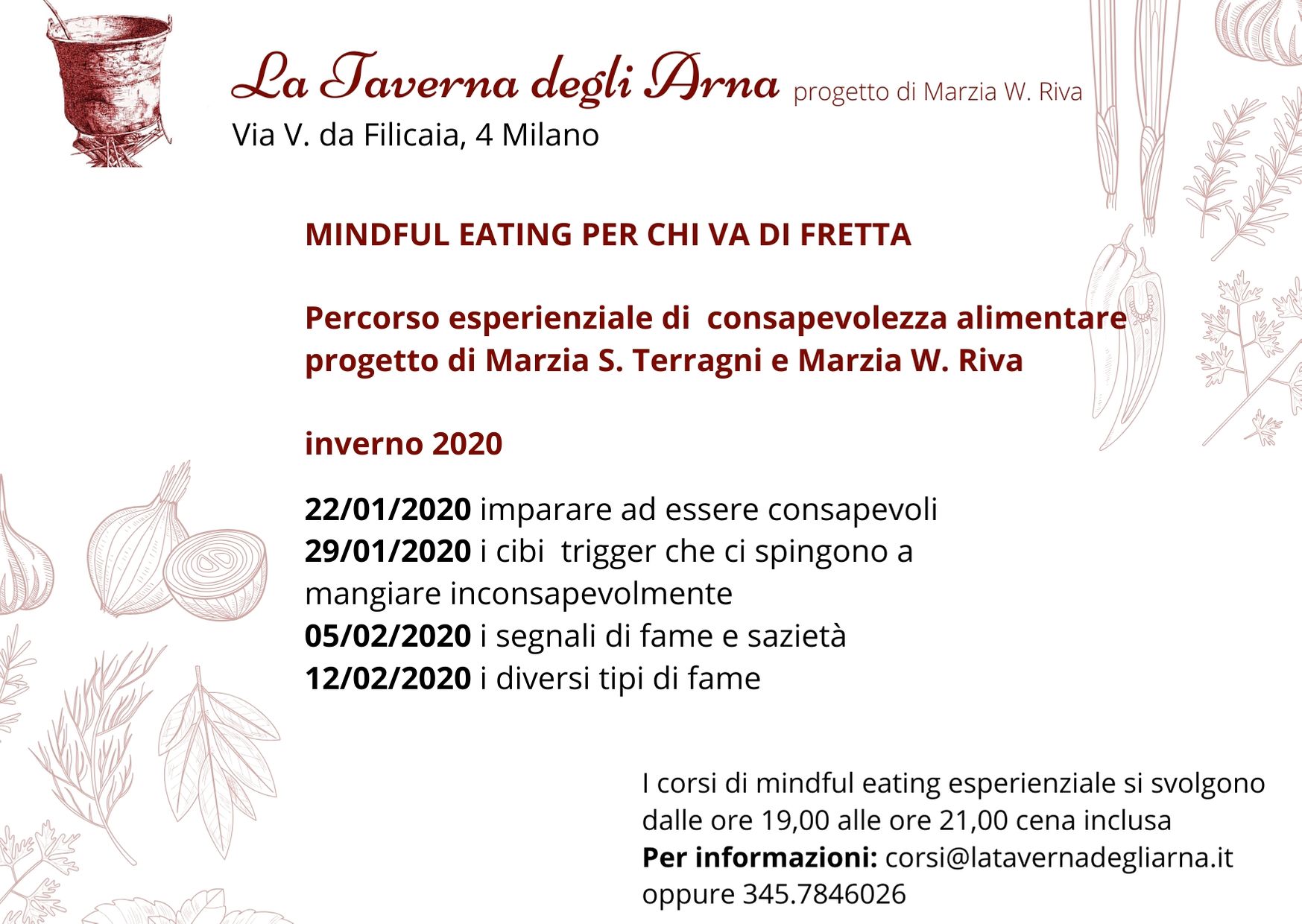 calendario corsi di cucina la taverna degli arna