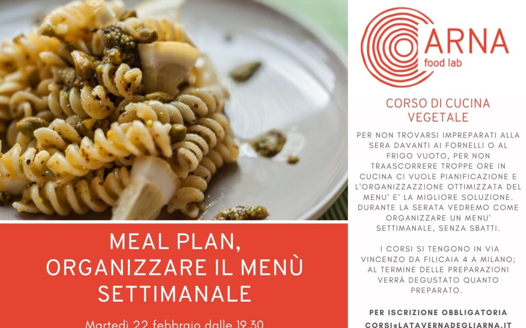 Meal Plan, organizzare il menù settimanale