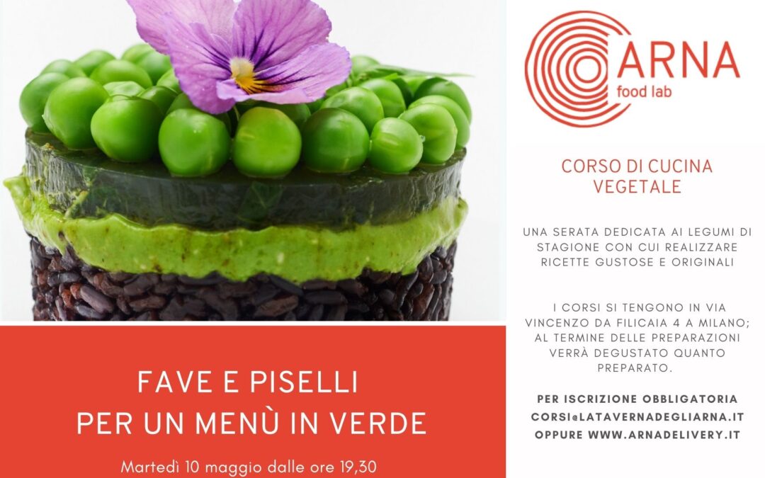fave e piselli per un menù in verde