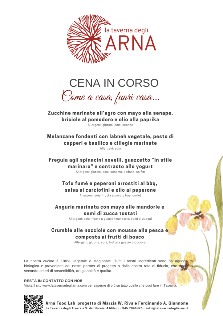 Cena in Corso 1 MENU CENA IN CORSO ESTATE 2026 LUGLIO ospiti 6 portate SUPERB
