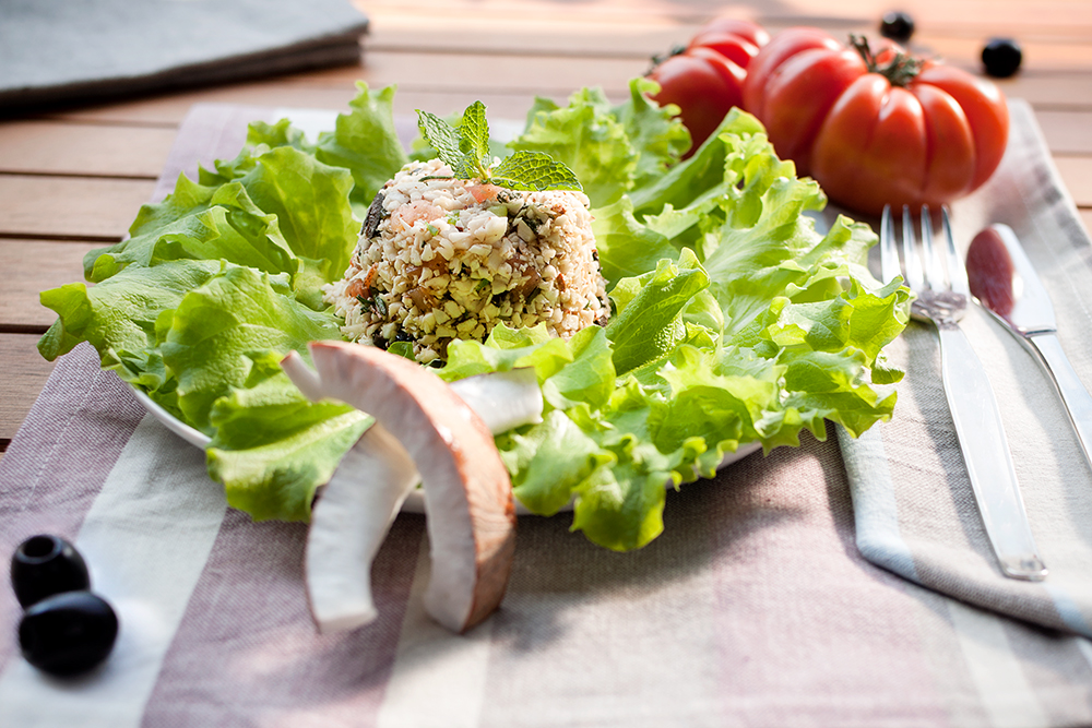 Insalata con pilaf di cocco