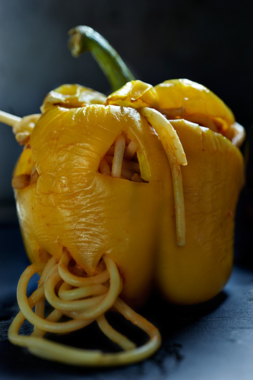 spaghetti con tempeh e peperone 3 spaghetti con tempeh e peperone