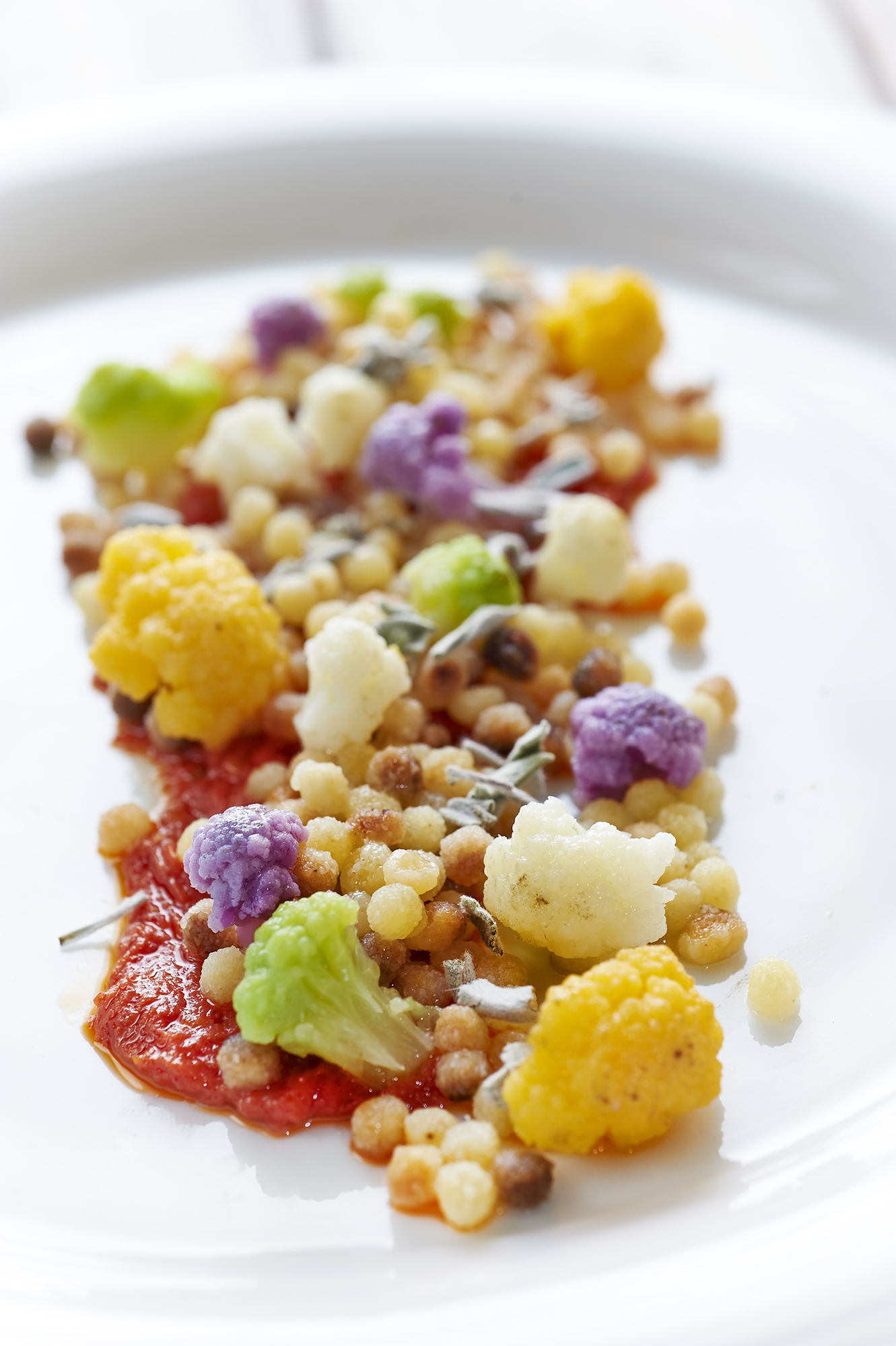 fregola ai cavolfiori con pesto rosso