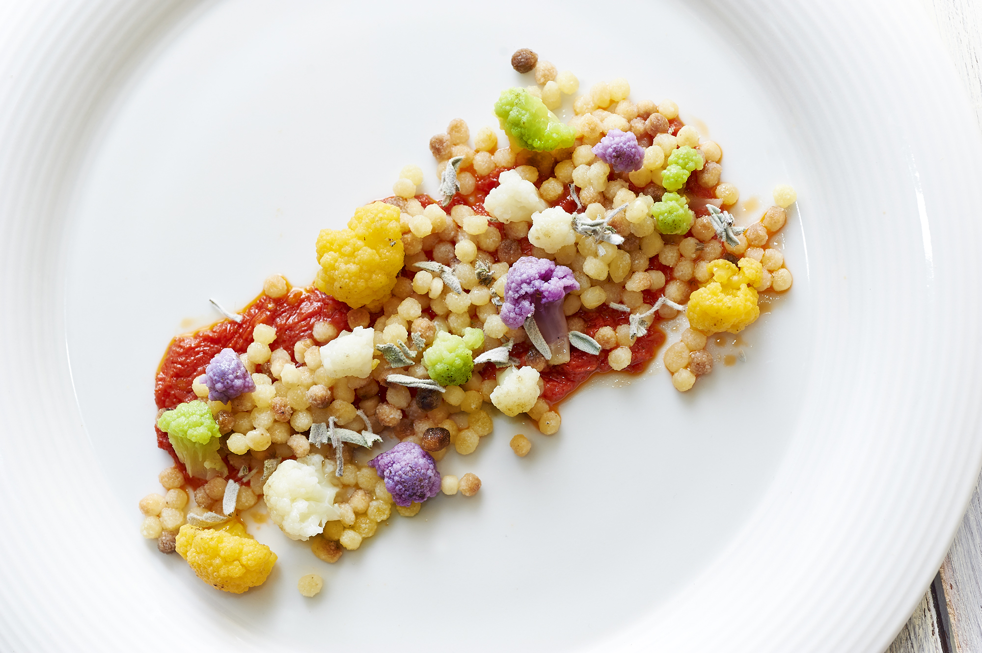 fregola ai cavolfiori con pesto rosso