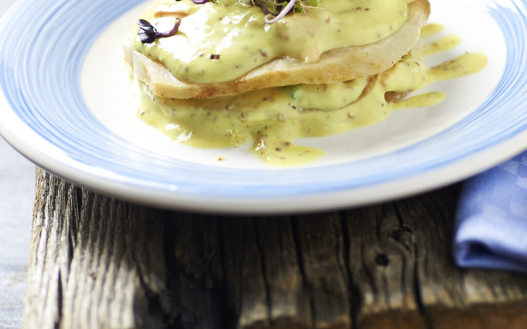 millefoglie di sedano rapa con crema di tofu