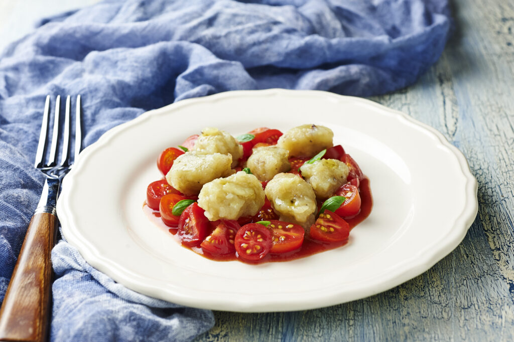 gnocchi di melanzane al doppio pomodoro