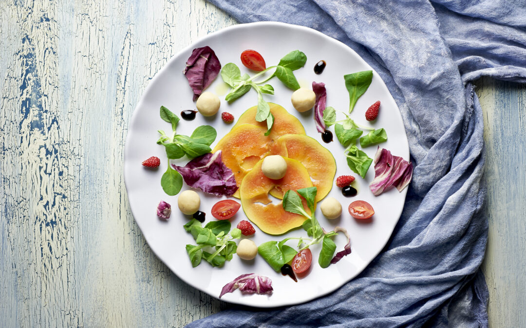 insalata con papaia e fagioli di spagna