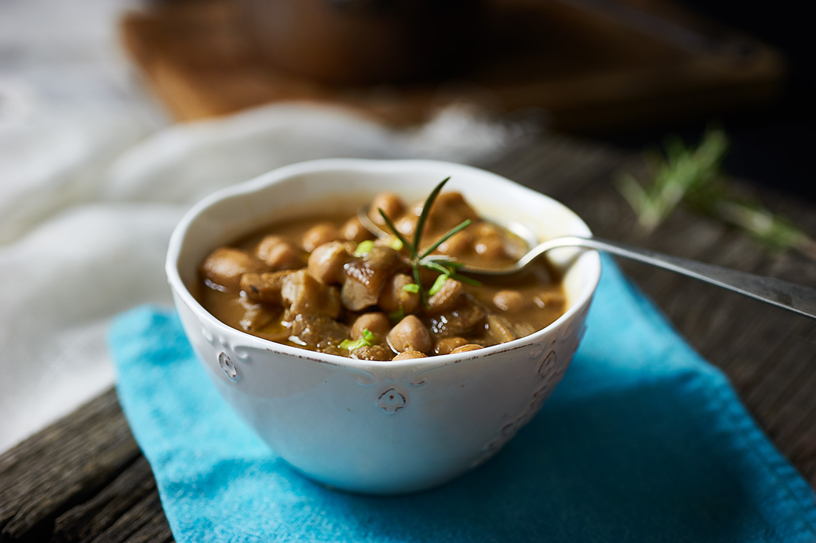 zuppa di ceci e porcini