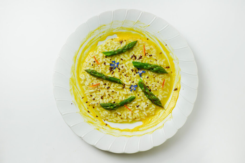 Risotto agli asparagi e cioccolato