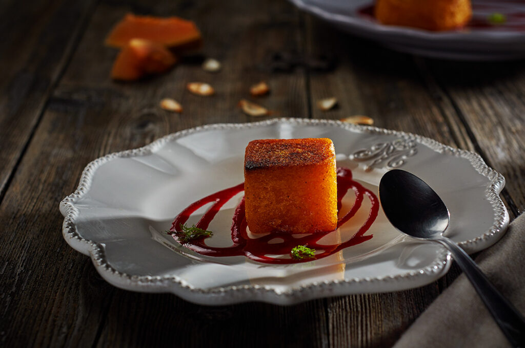 flan-di-zucca-con-salsa-di-melagrana