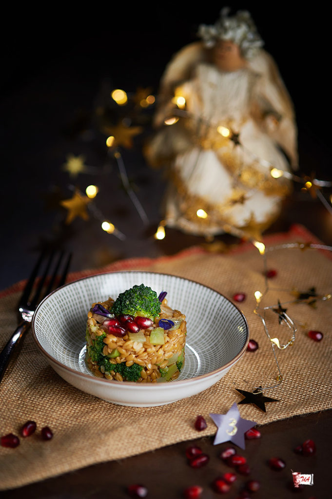calendario dell'avvento farro con broccoli funghi e melagrana 2 Farro-con-broccoli-funghi-e-melagrana
